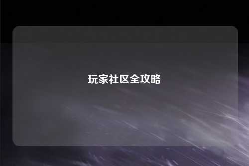玩家社区全攻略